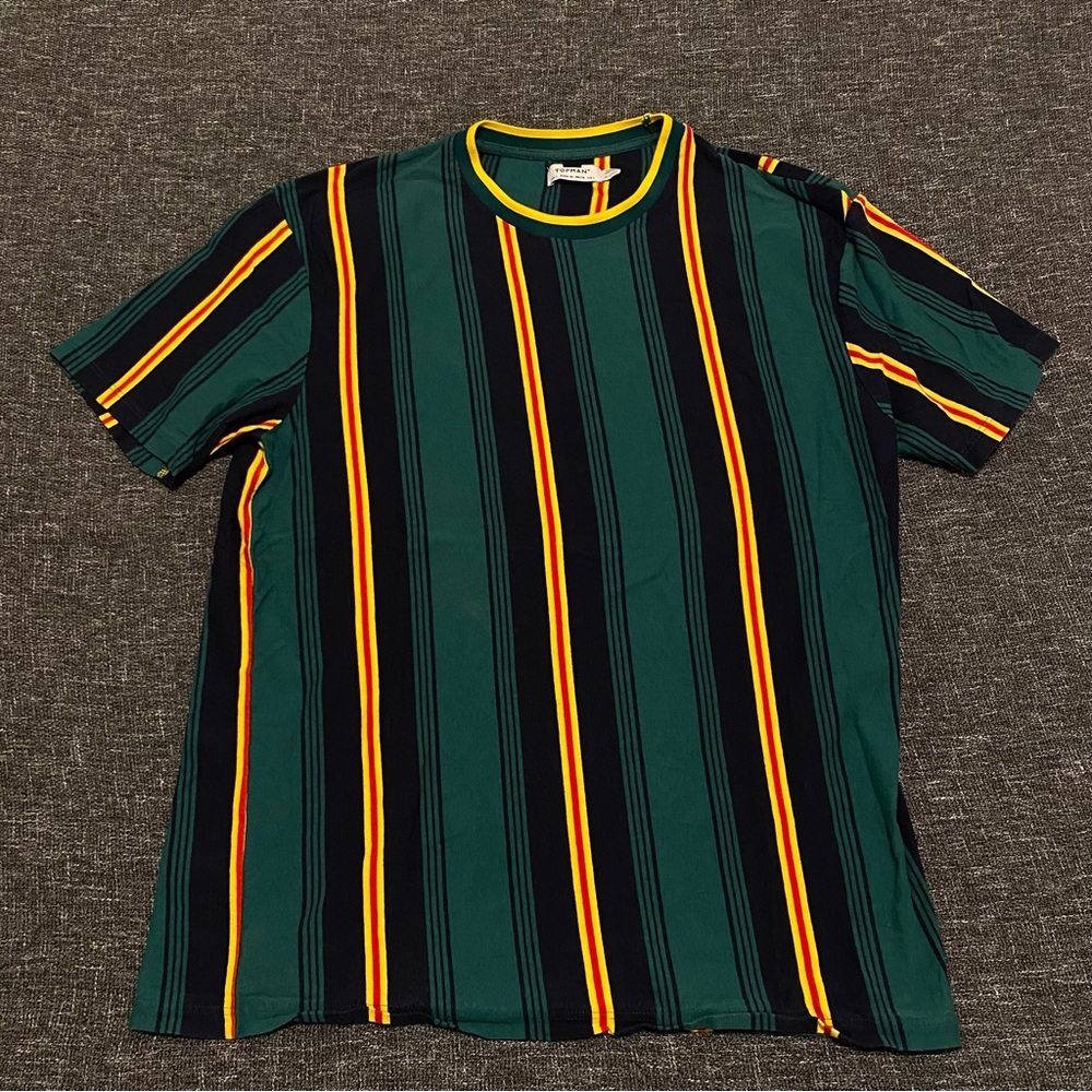 Topman Multicolor Striped Short Sleeve Tee